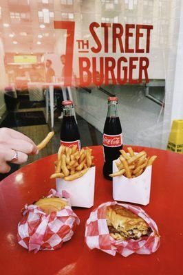 Classic burgers, with fries and Mexican Coke