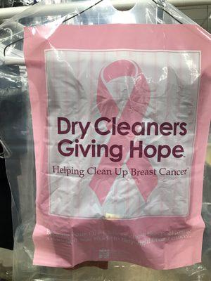 Dry cleaners giving hope. #BreastCancer #awareness