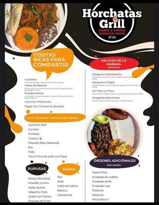 Horchatas Grill * Menu Page 1 of 2