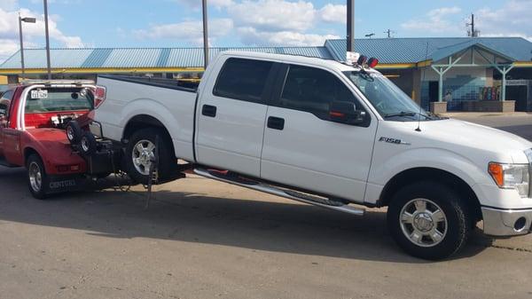 This vehicle broke down and we towed him to the shop of his choice