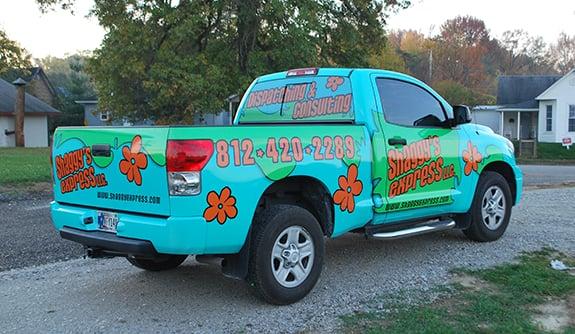 Vehicle Wrap done for Shaggy's Express.