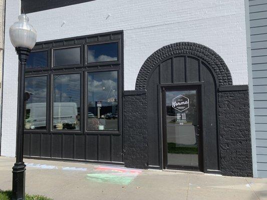 Outside one of the coolest coffee shops in Nebraska!