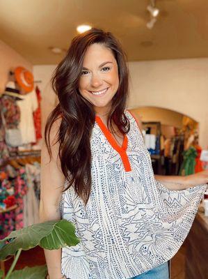 Easy two toned tank blouse.