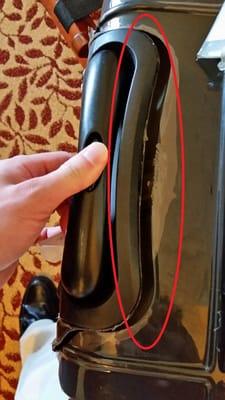 Handle falling apart on old luggage