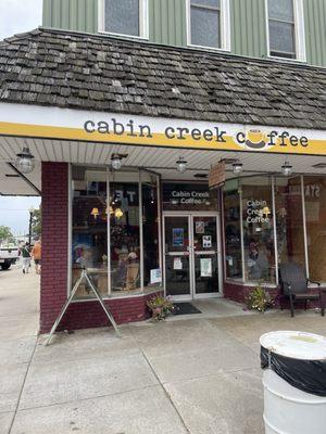 Outside the cafe. Downtown Alpena.