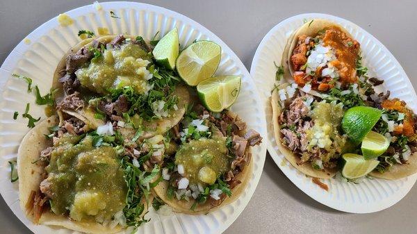 Carnitas, buche, lengua, pollo & carne asada tacos