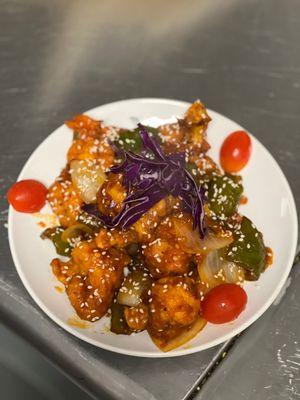 Special menu at Tikka Temple!
 Cauliflower Manchurian 
A perfect blend of crispy cauliflower tossed in our signature Manchurian sauce -