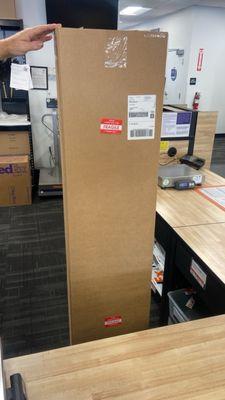 Snowboard sized shipping box