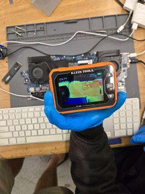 Thermal cameras show us where the repair needs to be done.