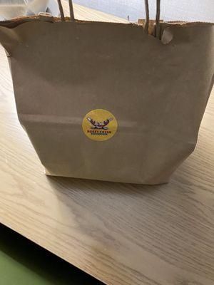 Front of takeout bag