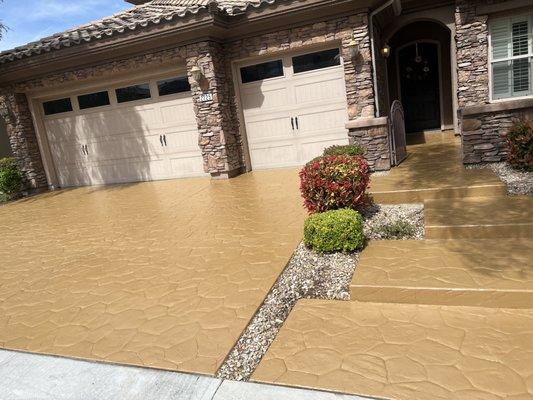 Custom Color stamped concrete restoration