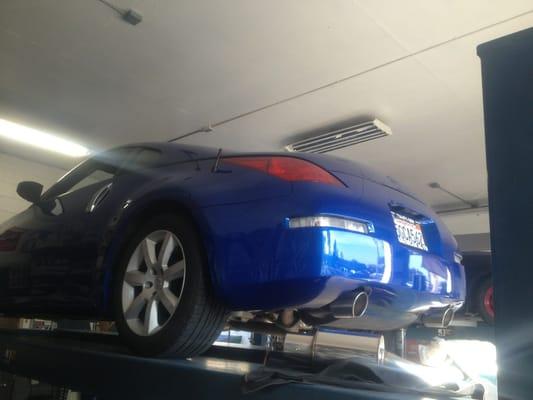 I drop my 350z for new setup HKS cat back