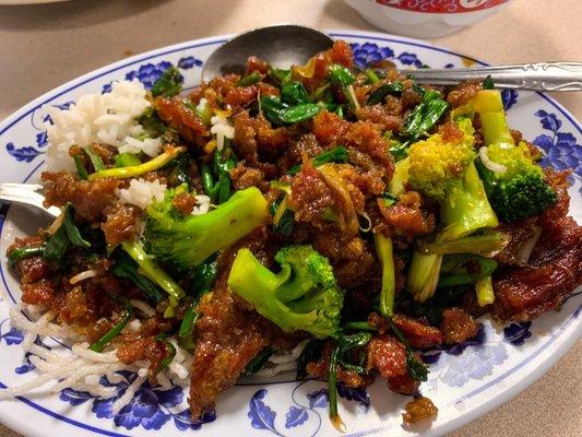 Mongolian beef with broccoli