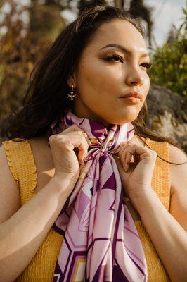 Our Hope Floats Silk Scarf by artist, activist, and "Indigi-nerd" Johnnie Jae (Otoe Missouri and Choctaw)