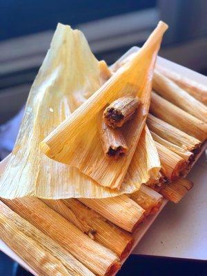 Avoided tamales for 3 years after getting food poisoning off my first one.  Now, here I am with 2 dozen tamales.