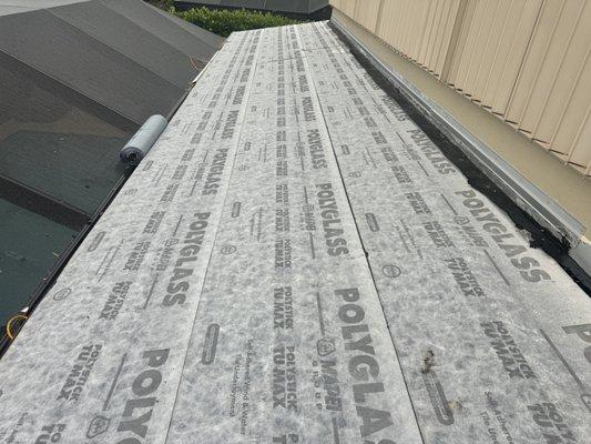 High temp Roofing underlayment installed