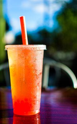 Iced Strawberry Tea with Strawberry Bursting Boba