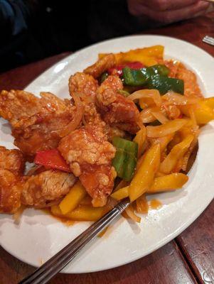 Crispy mango chicken