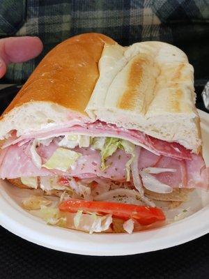 12" Italian cold cut sub.