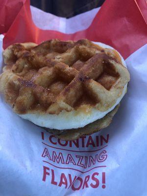 Maple waffle sandwich