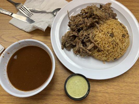 Pernil with yellow rice and red beans was phenomenal!!!