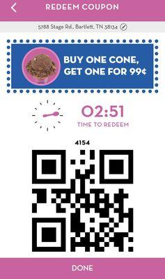 BOGO coupon redeem on the app