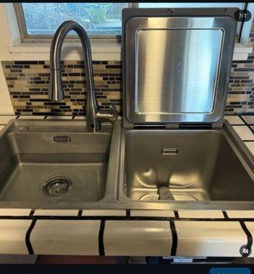 Dishwasher sink installed