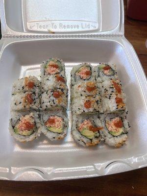 Spicy California rolls