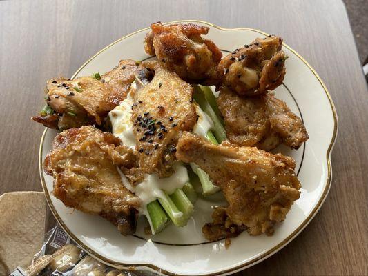 These wings were lacking in flavor. Perhaps adding additional sauce might have helped?