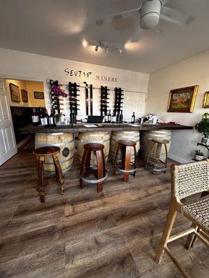 Cozy little wine tasting room