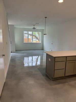 Grind, stained and sealed concrete floors