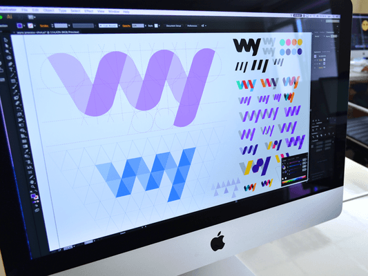 Logo design process.