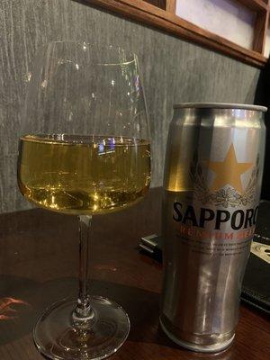 Wine and Sapporo