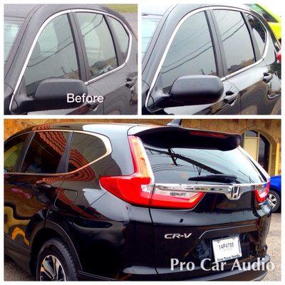 With less than a 100 miles on the odometer, this Honda CR-V came in for some much needed window tint.