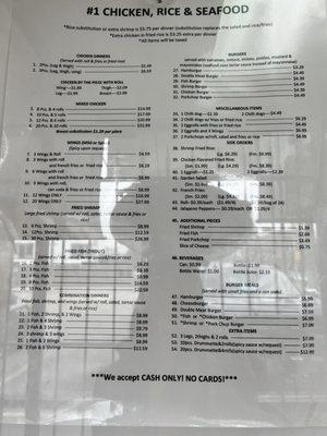 New menu prices