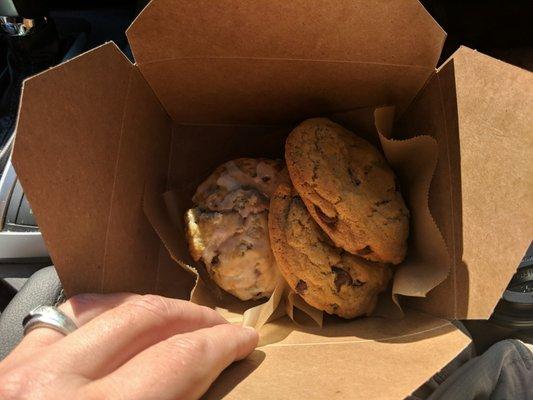 Lemon blueberry scone and chocolate chip cookies