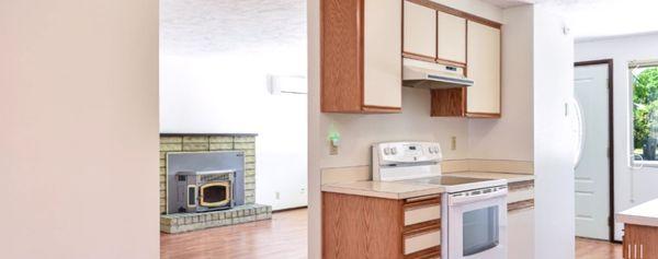 Living room and kitchen sparkling clean