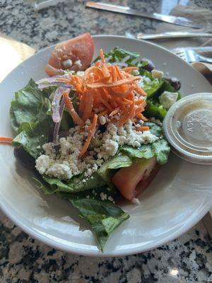 Greek salad - enough for 2 -to share. Perfect and not over powering with too much  feta !