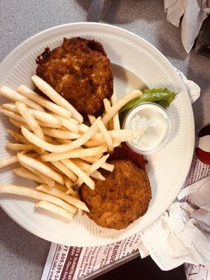 Crab cake platter crab was moist and fresh