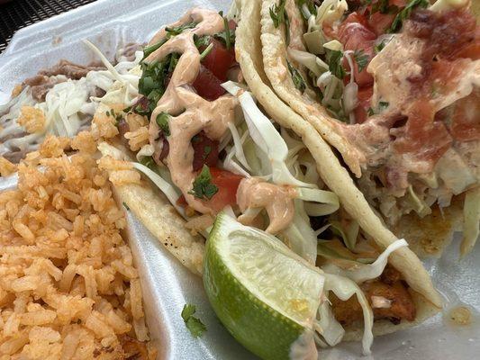 Special of the day, fish tacos