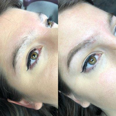 Microblading before and after. First session.