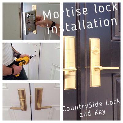 Mortise lock installation.