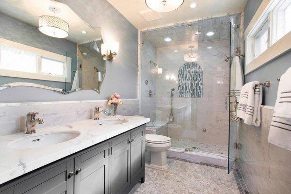 Create a bathroom you don't mind cleaning. Call us today and let us help you achieve this look. 210-523-0632