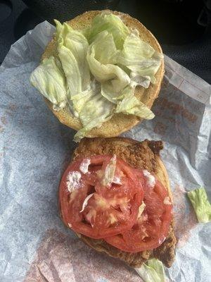 A look inside the Royal Chicken Sandwich