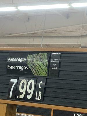 Rip off. $7.99/LB for asparagus. It's cheaper elsewhere