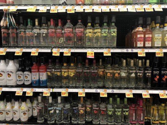 Large selection of flavored vodkas