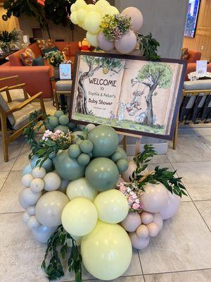 Baby Shower Welcome Sign Balloon Garland and Balloon Arch