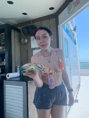 I caught crabs in mustang island!