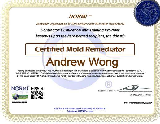 NORMI CERTIFIED MOLD REMEDIATOR