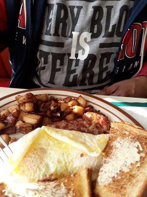 Ted's Place Whitman MA- Look at the Homemade Hash under the eggs.